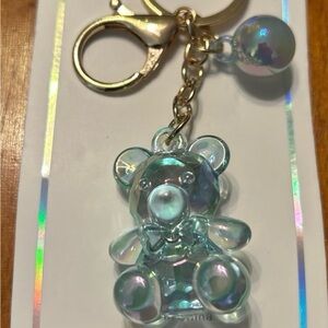 New bear bag charm / key chain, blue